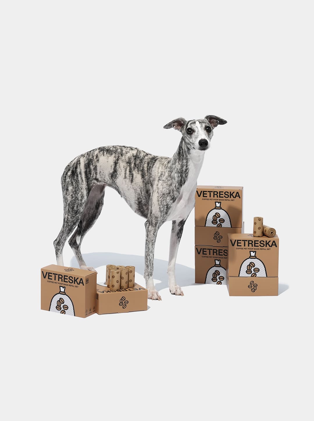 Coffee Pet Poop Bags Refill Set (20 Rolls)