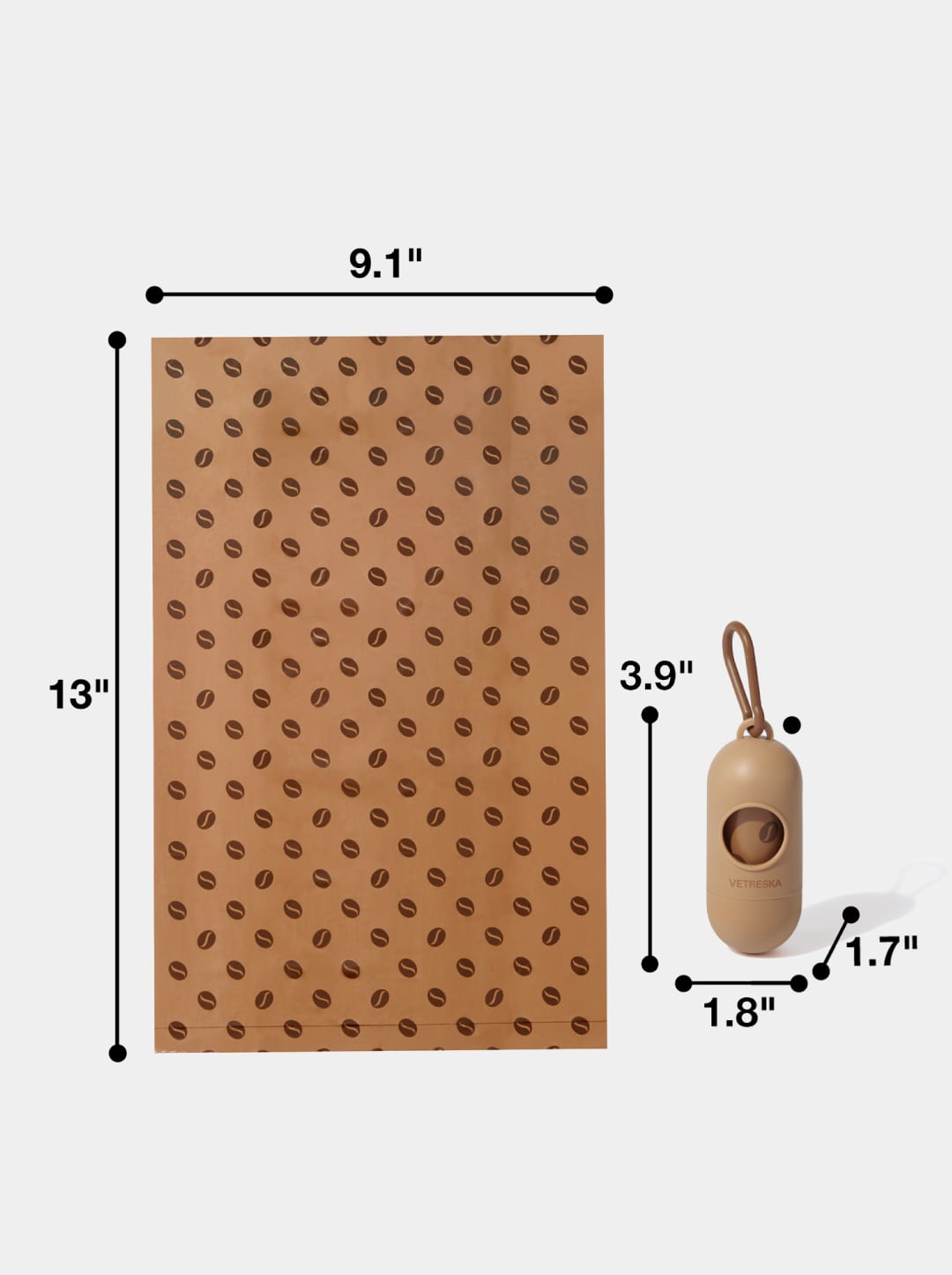 Coffee Poop Bags & Dispenser Set