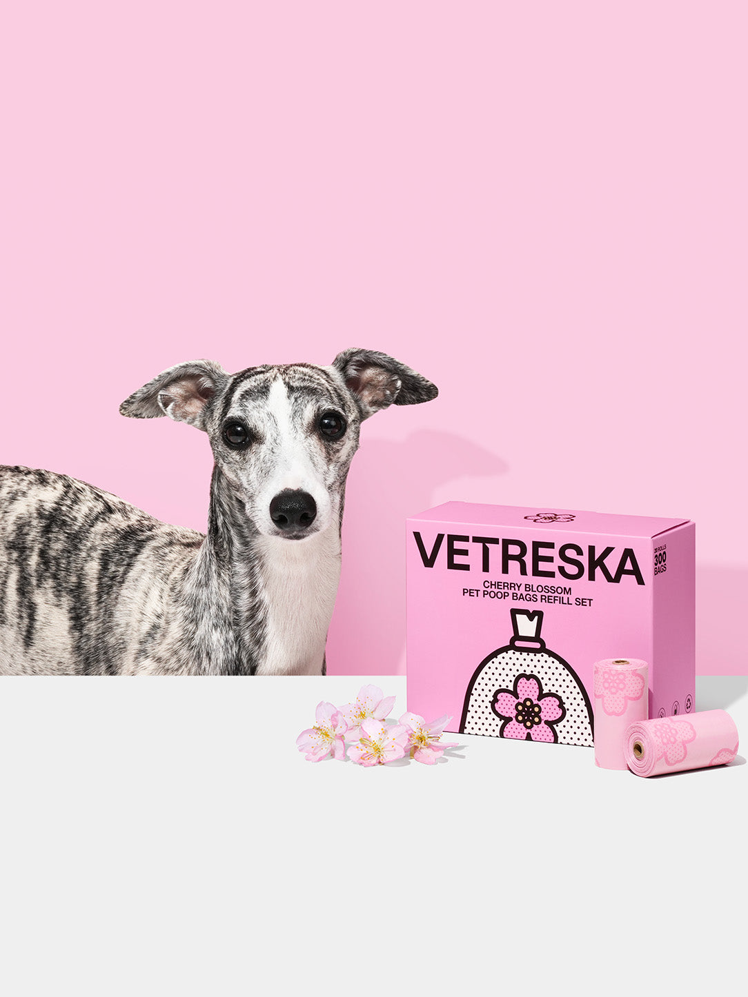 Cherry Blossom Pet Poop Bags Refill Set