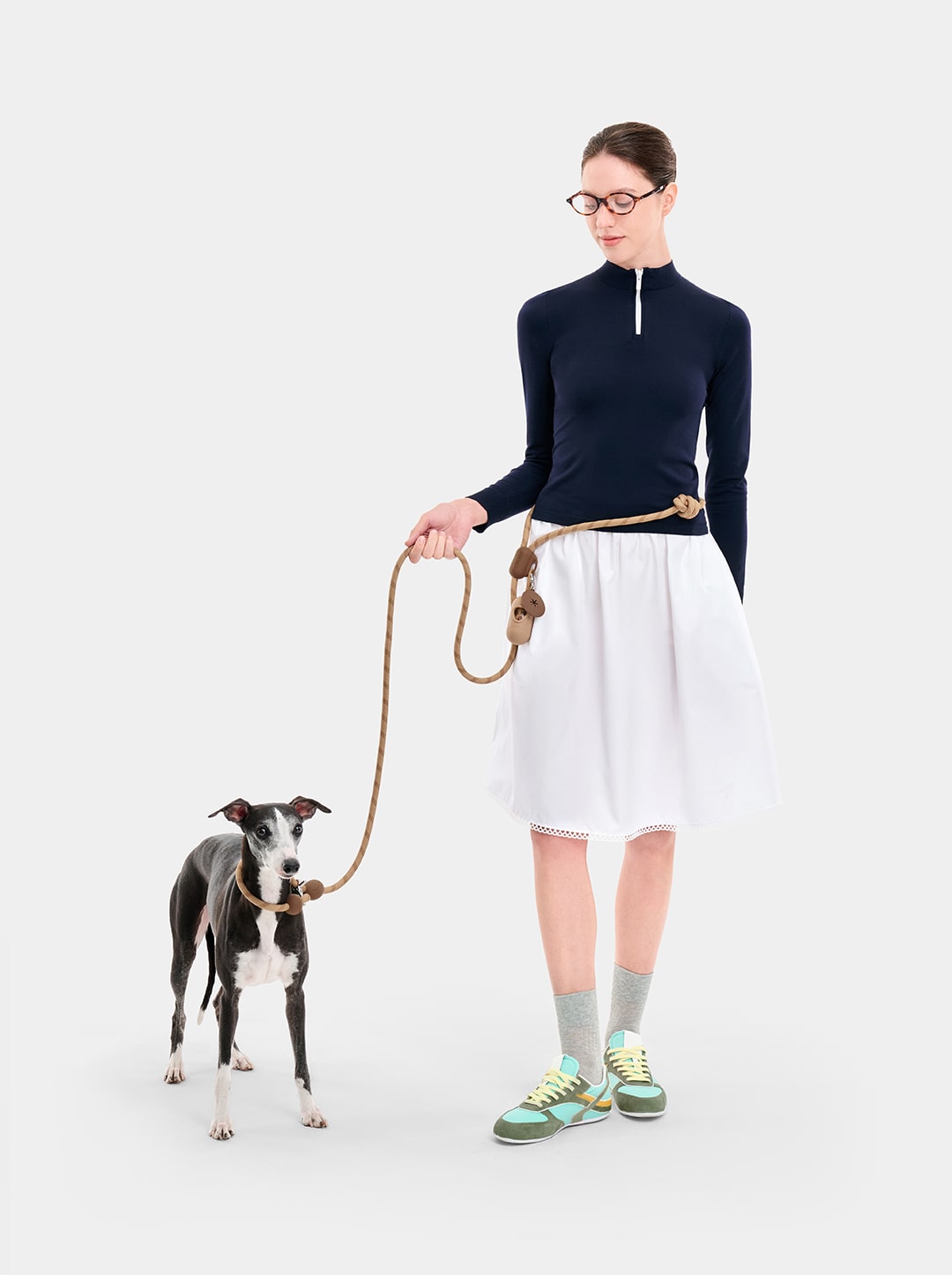 Connect Hands-Free Rope Leash For Pets - Coffee