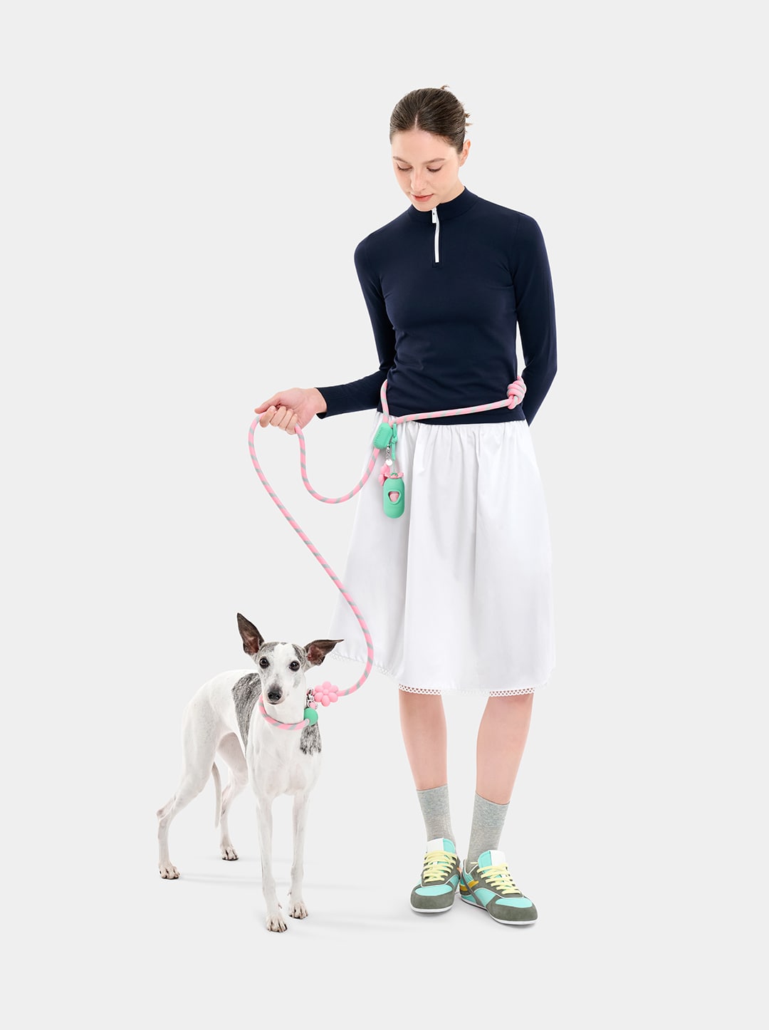 Connect 3 in 1 Walk Kit - Flora (Hands-Free Rope Leash, Hands-Free Poop Bag Clip, Dipsenser & Poop Bags)