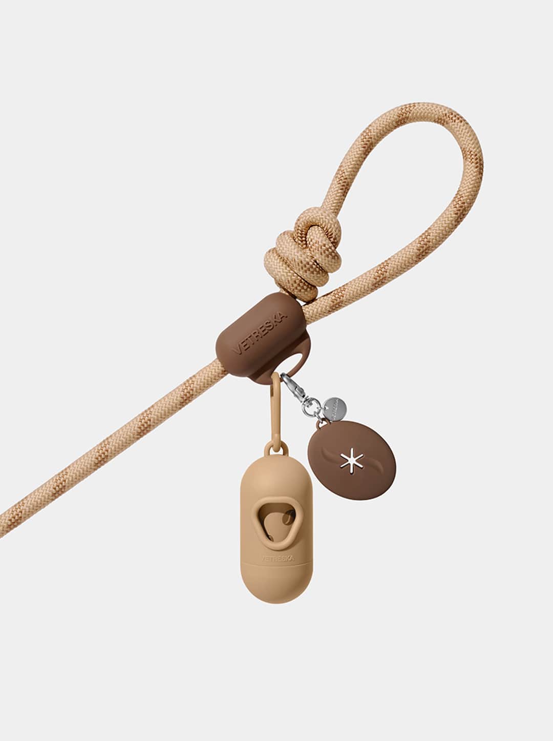 Connect 3 in 1 Walk Kit - Coffee (Hands-Free Rope Leash, Hands-Free Poop Bag Clip, Dipsenser & Poop Bags)