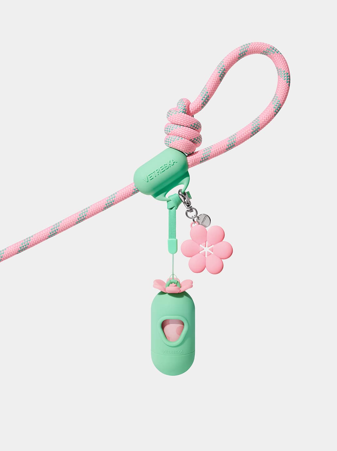 Connect 3 in 1 Walk Kit - Flora (Hands-Free Rope Leash, Hands-Free Poop Bag Clip, Dipsenser & Poop Bags)