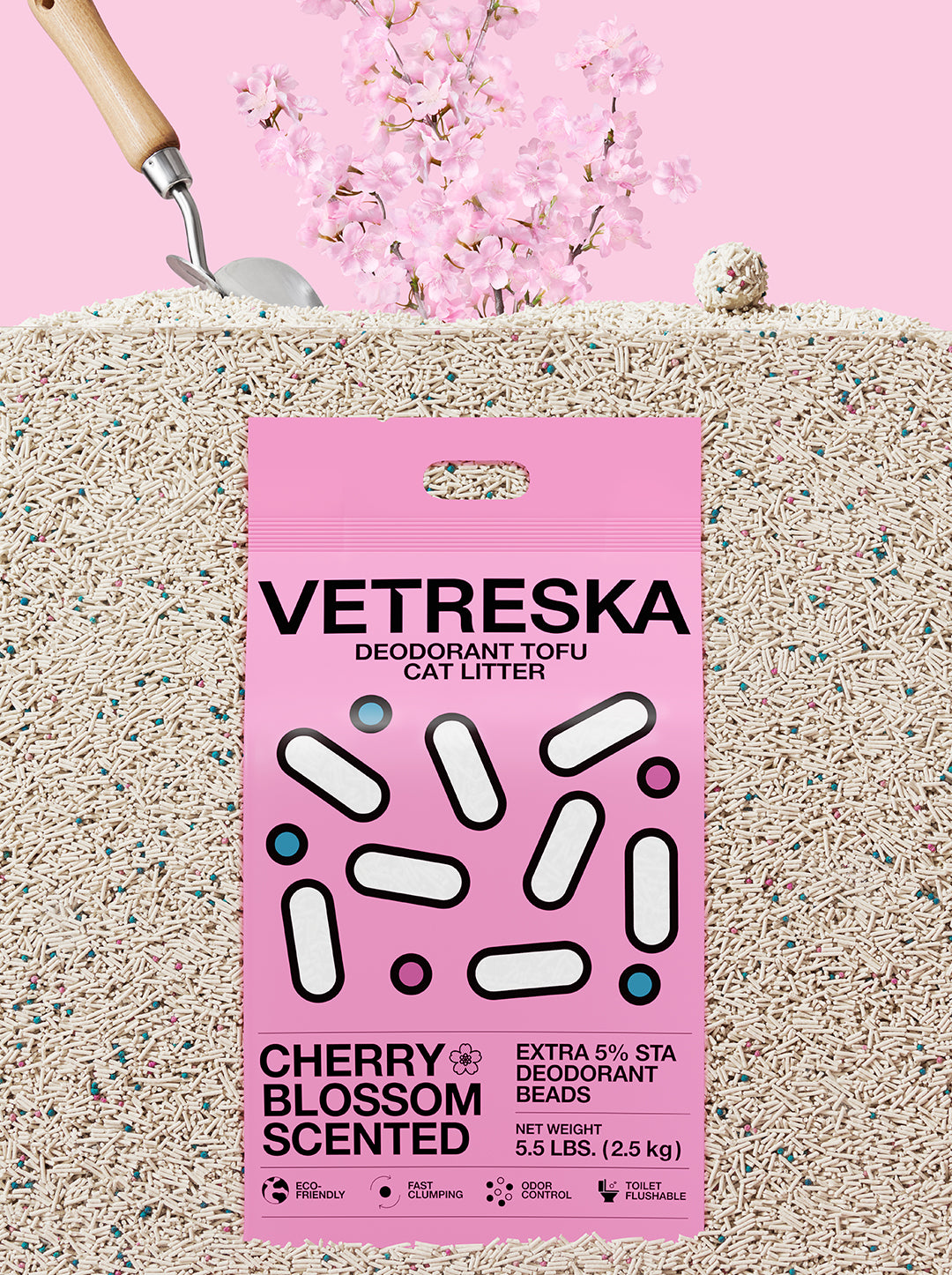 Cherry Blossom Scented Deodorant Tofu Cat Litter