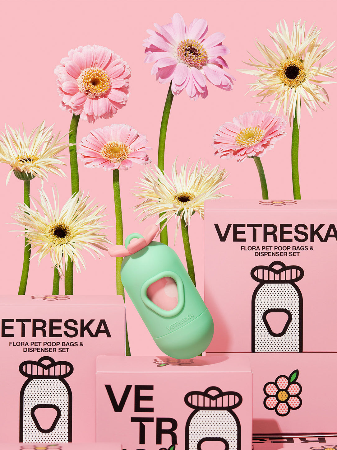 Flora Pet Poop Bags & Dispenser Set