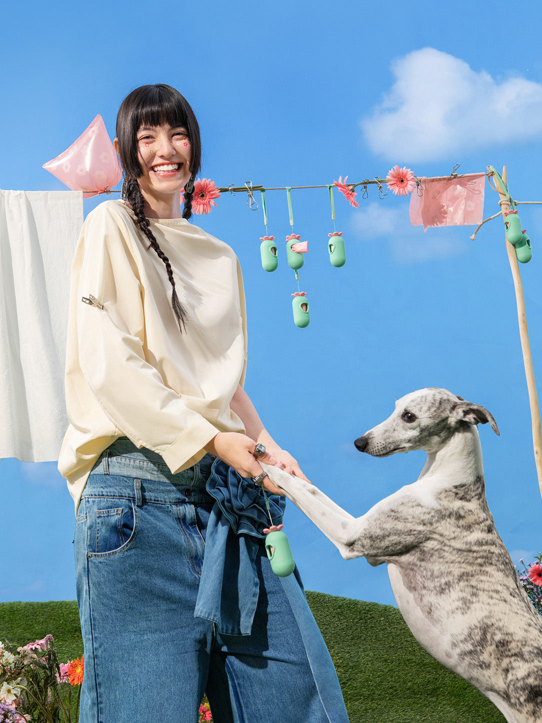 Flora Pet Poop Bags & Dispenser Set