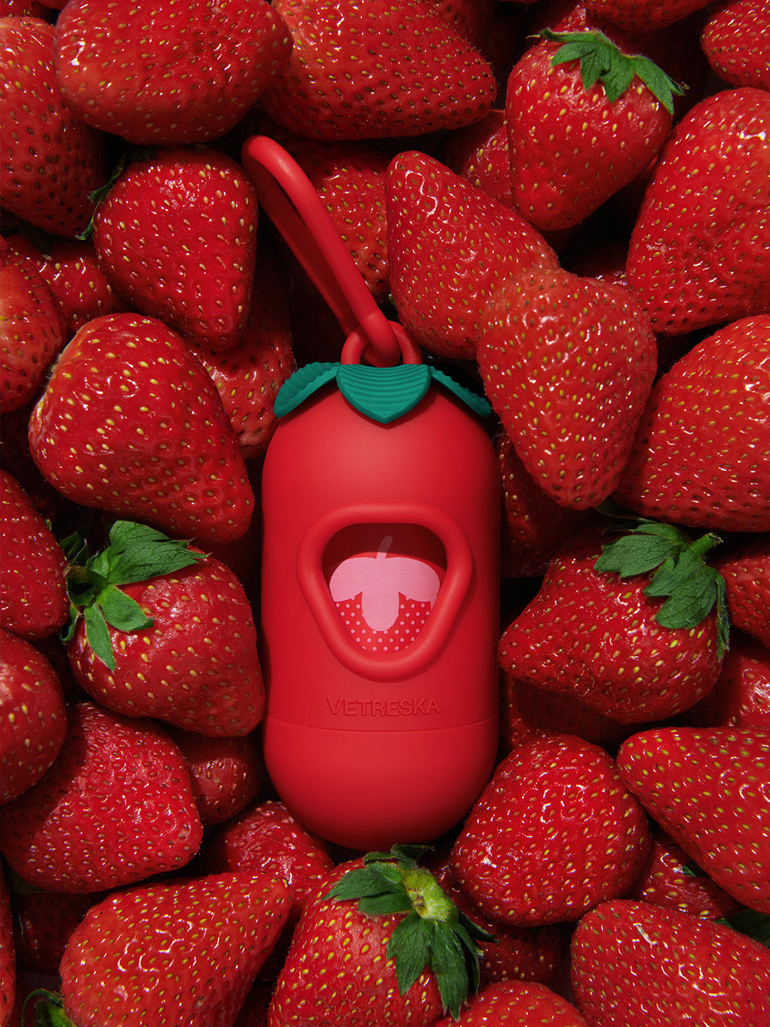 VETRESKA Strawberry Pet Poop Bags & Dispenser Set