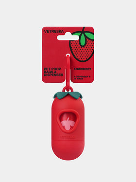 Strawberry Poop Bags & Dispenser Set