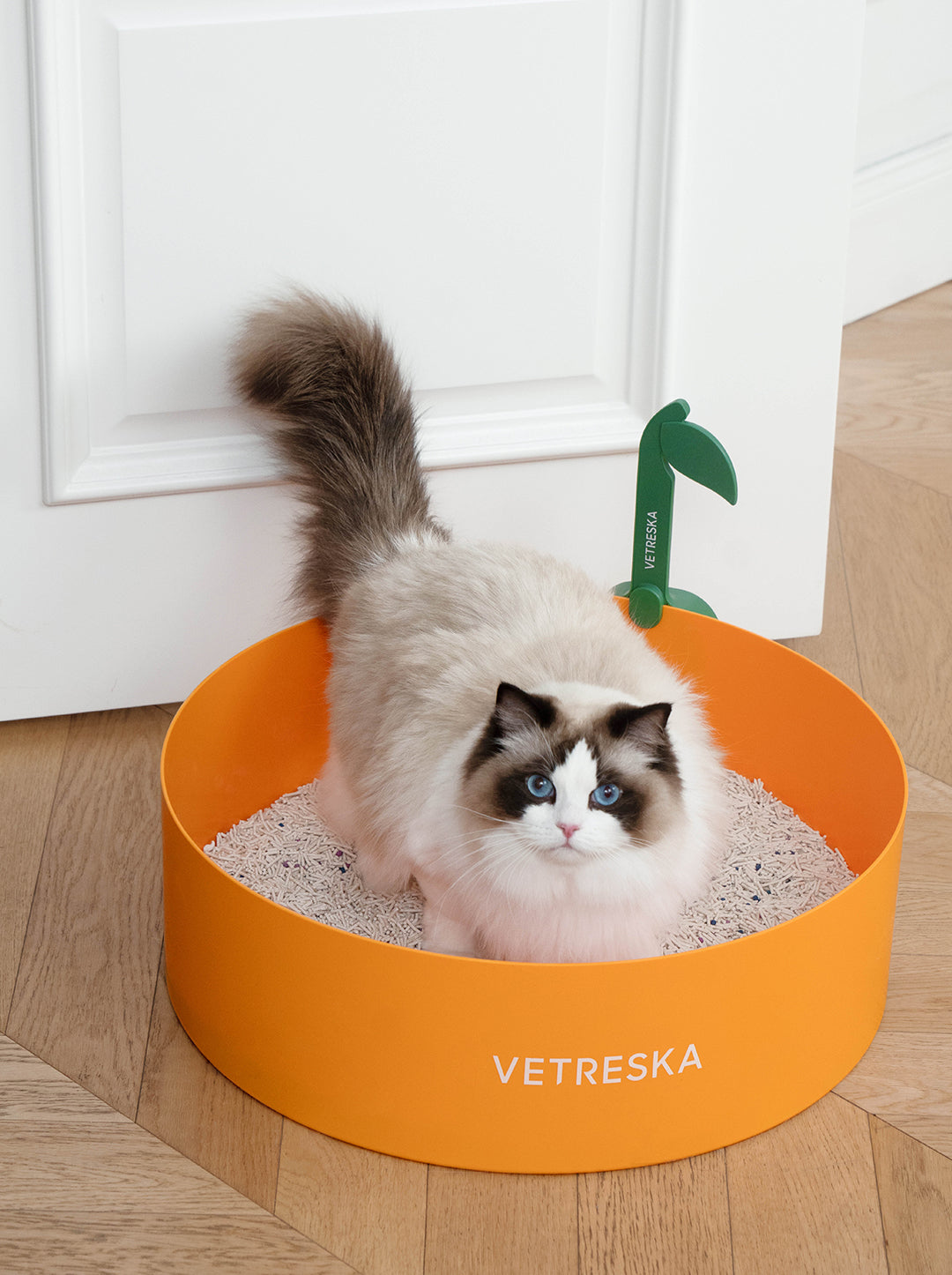 VETRESKA Tangerine Cat Litter Box