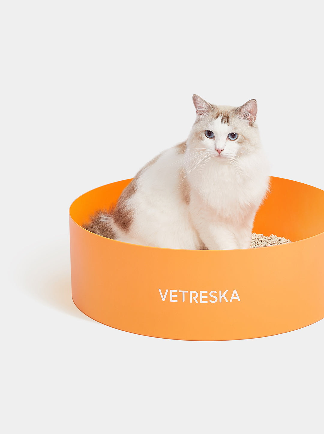 VETRESKA Tangerine Cat Litter Box