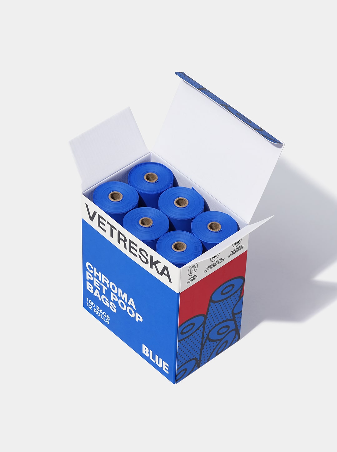 Chroma Pet Poop Bags Refill Set (12 Rolls) – Blue