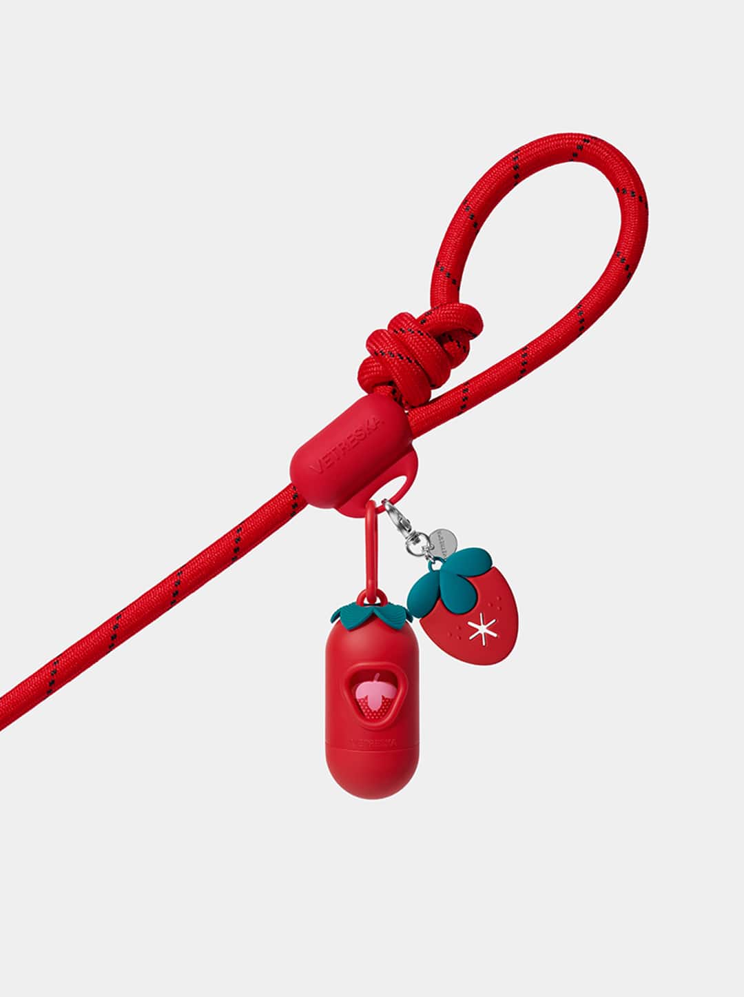 Connect 3 in 1 Walk Kit - Strawberry (Hands-Free Rope Leash, Hands-Free Poop Bag Clip, Dipsenser & Poop Bags)