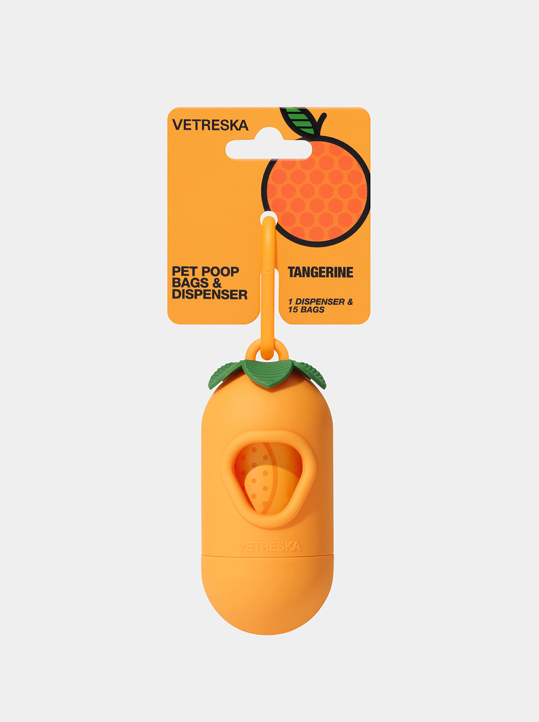 VETRESKA Tangerine Pet Poop Bags & Dispenser