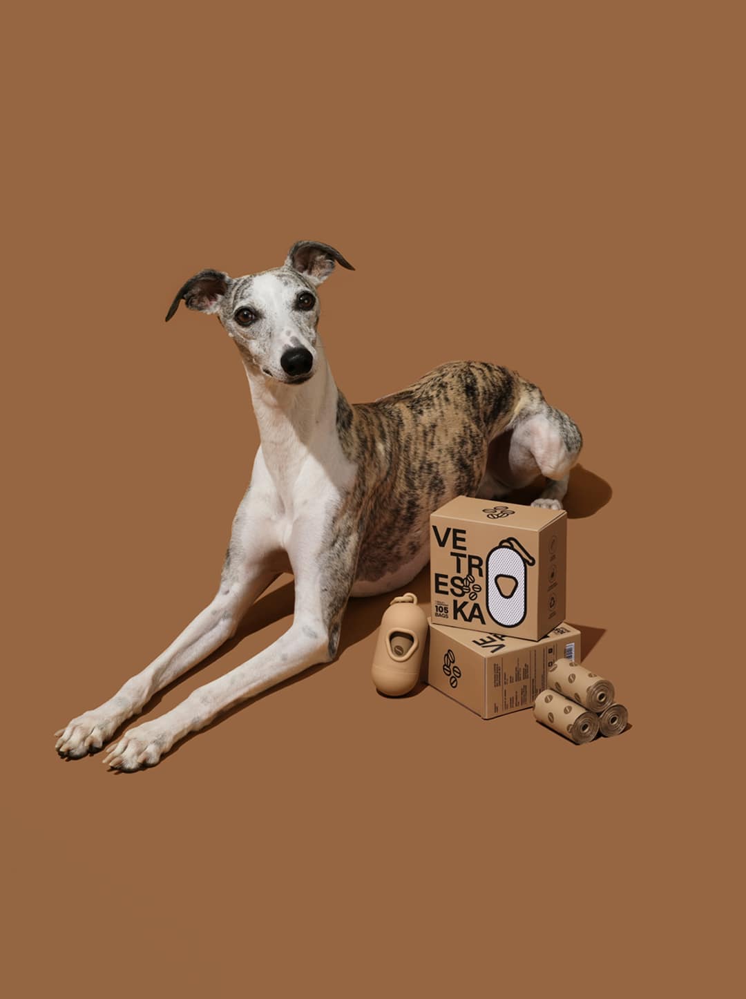 Coffee Pet Poop Bags & Dispenser Set