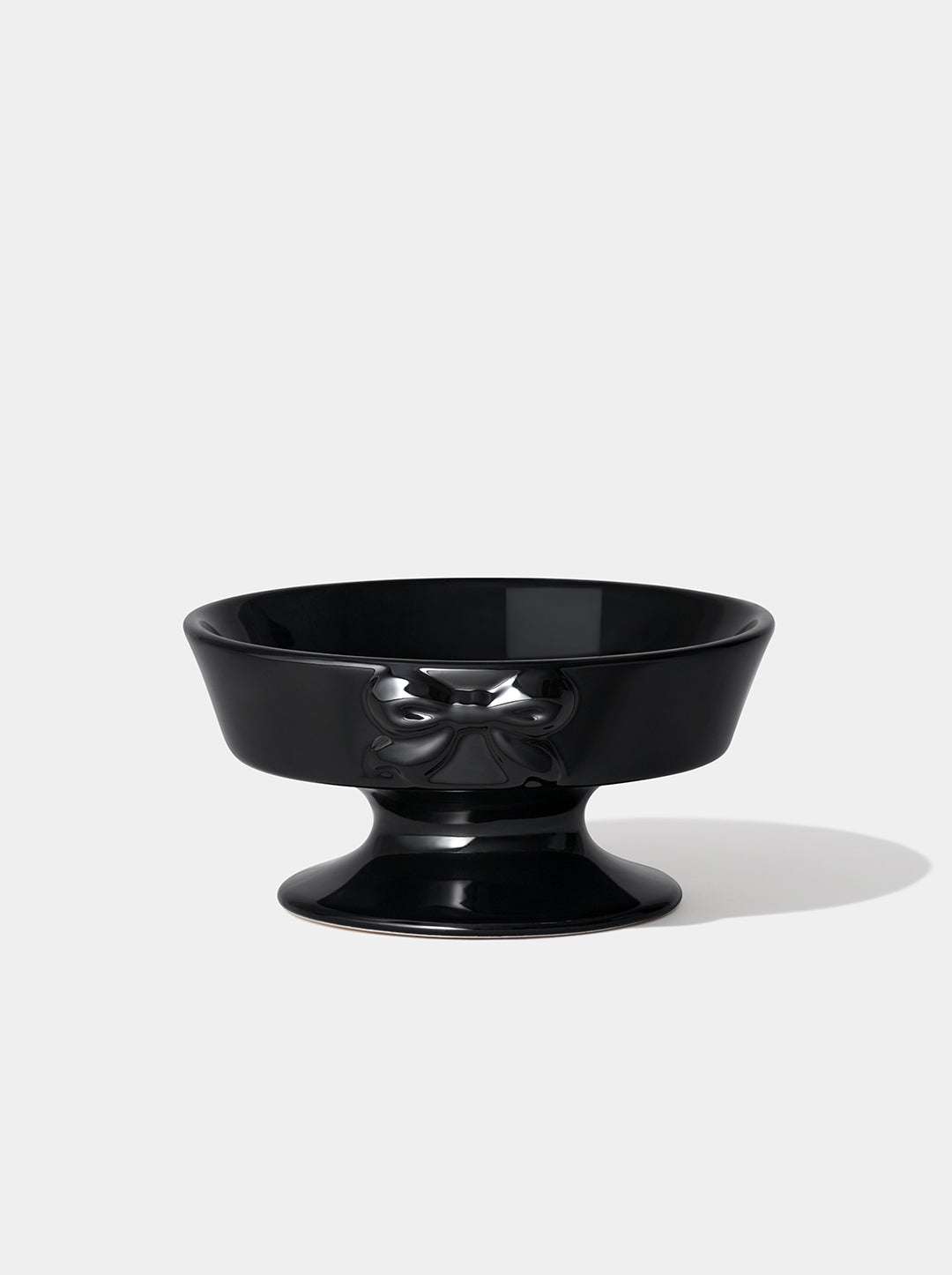 Bow de Noir Ceramic Pet Bowl