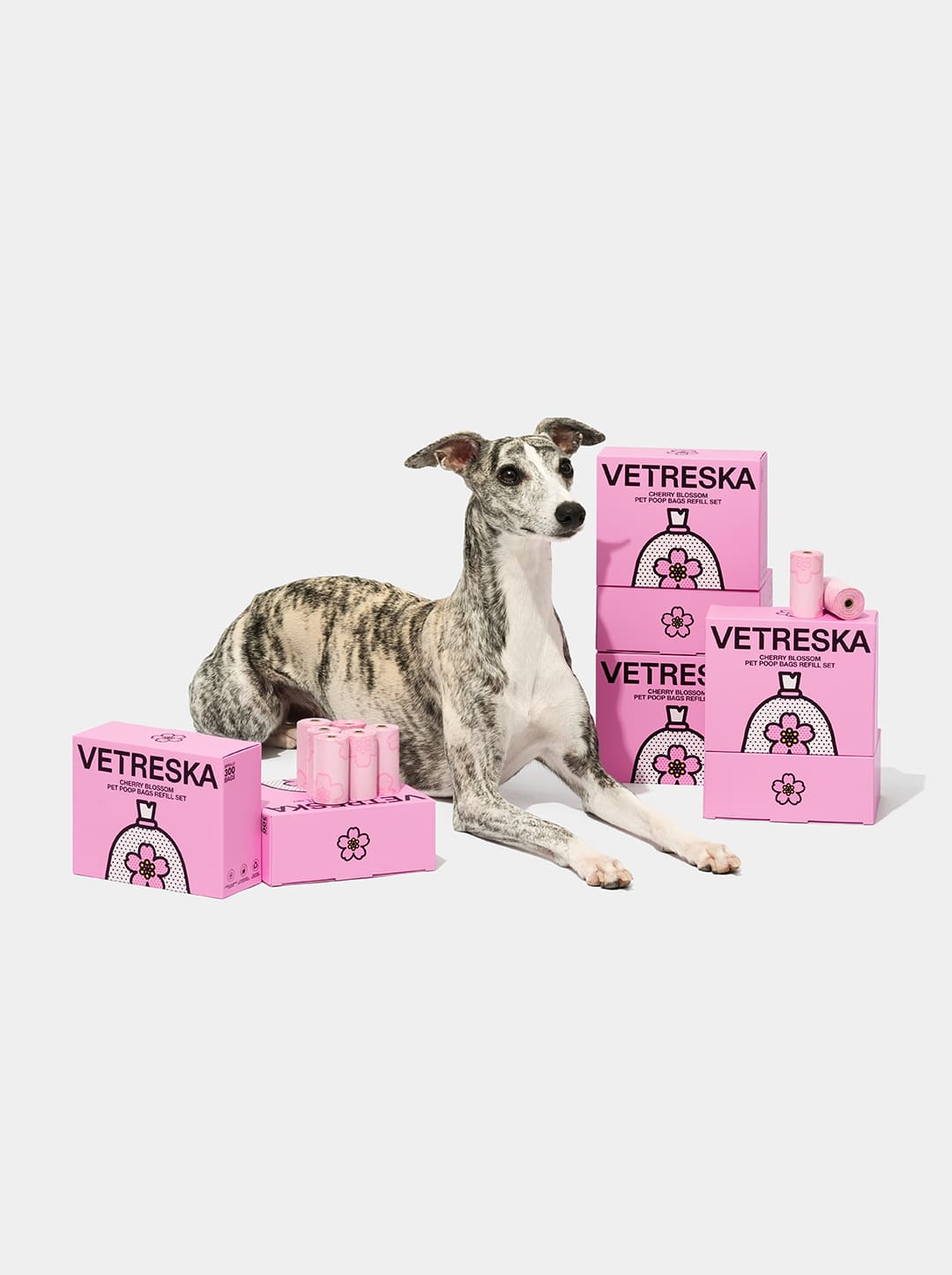 Cherry Blossom Pet Poop Bags Refill Set