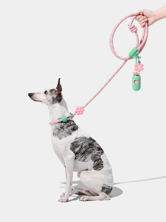 Connect 3 in 1 Walk Kit - Flora (Hands-Free Rope Leash, Hands-Free Poop Bag Clip, Dipsenser & Poop Bags)