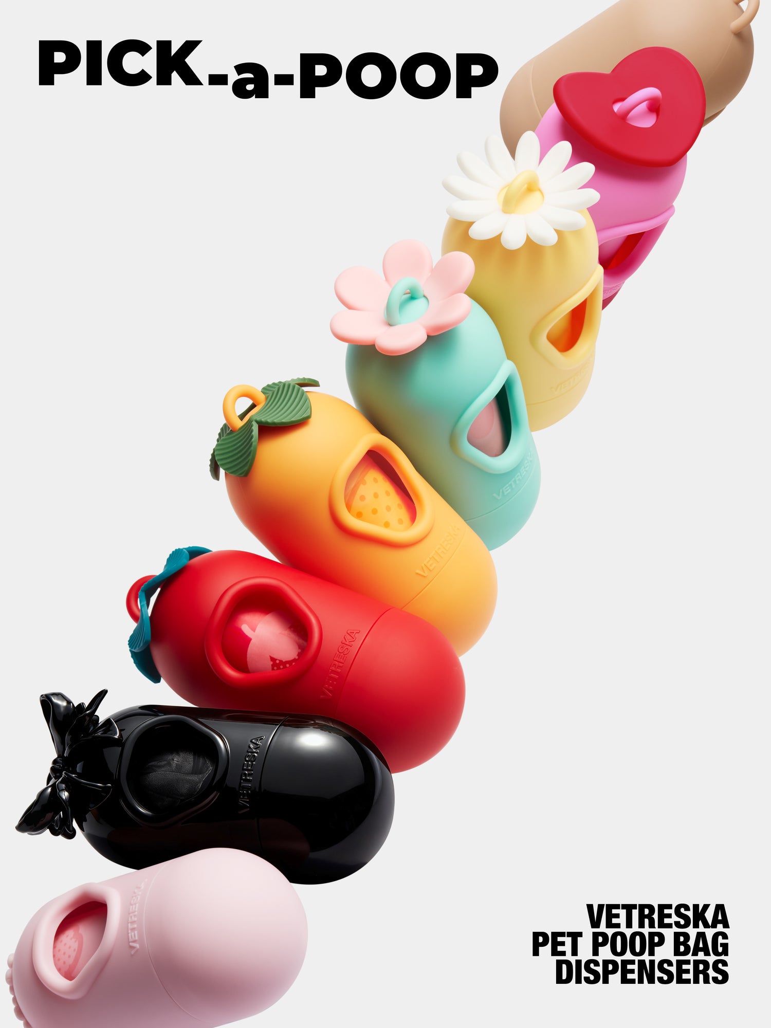 Tangerine Poop Bags & Dispenser Set