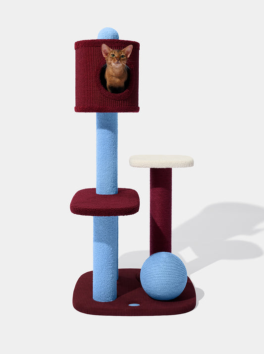 Mist and Merlot Cat Climber - Enclosed Top