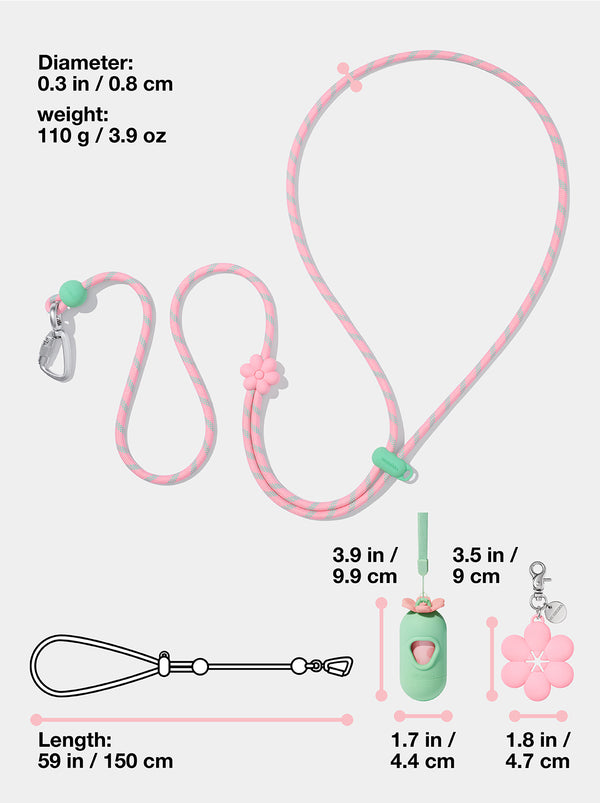 Connect Premium Classic Rope Leash Walk Kit - Flora