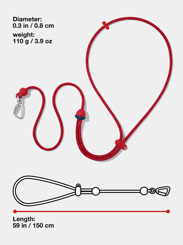 Connect Premium Classic Rope Leash - Strawberry