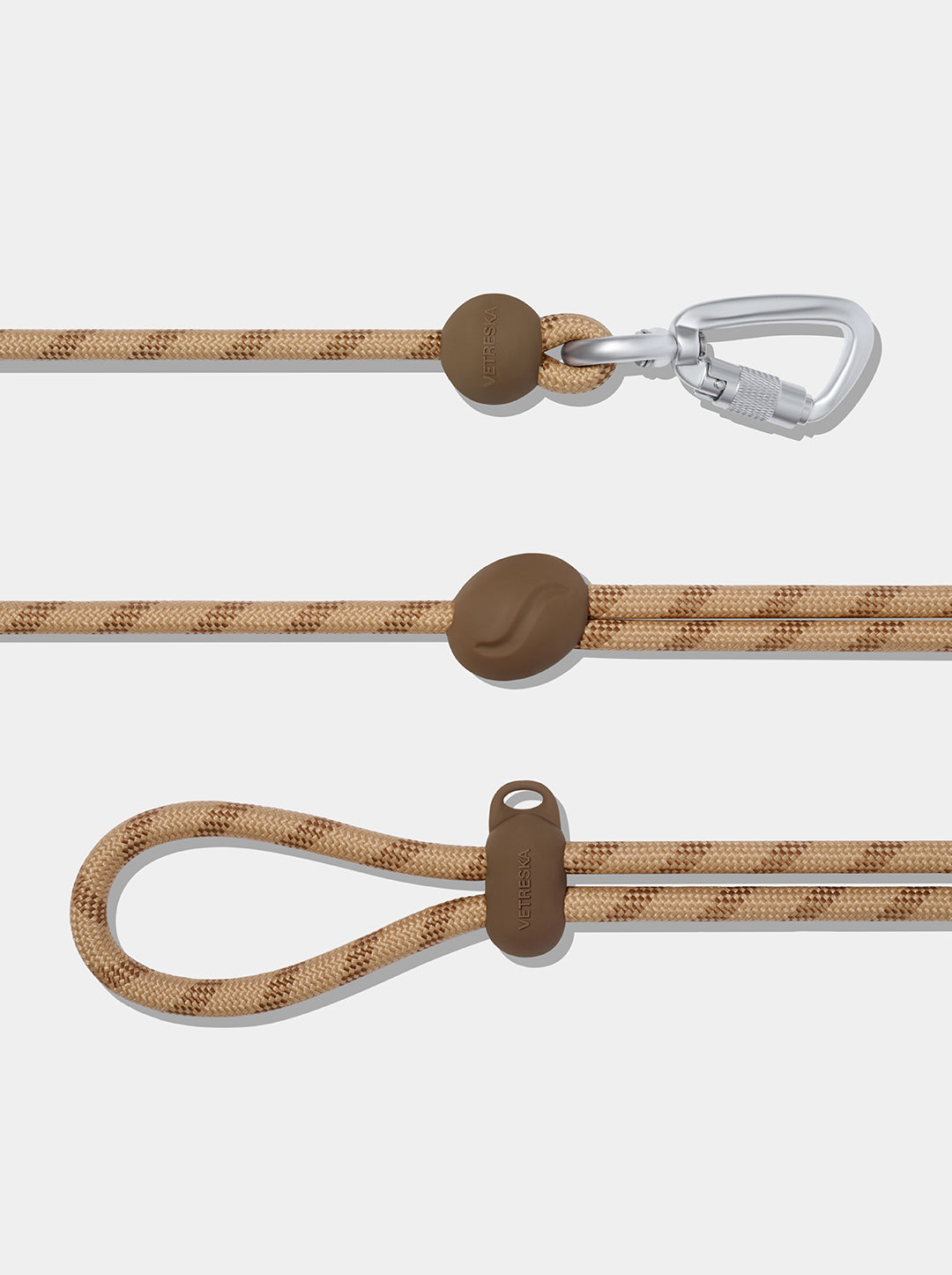 Connect Premium Classic Rope Leash Walk Kit - Coffee