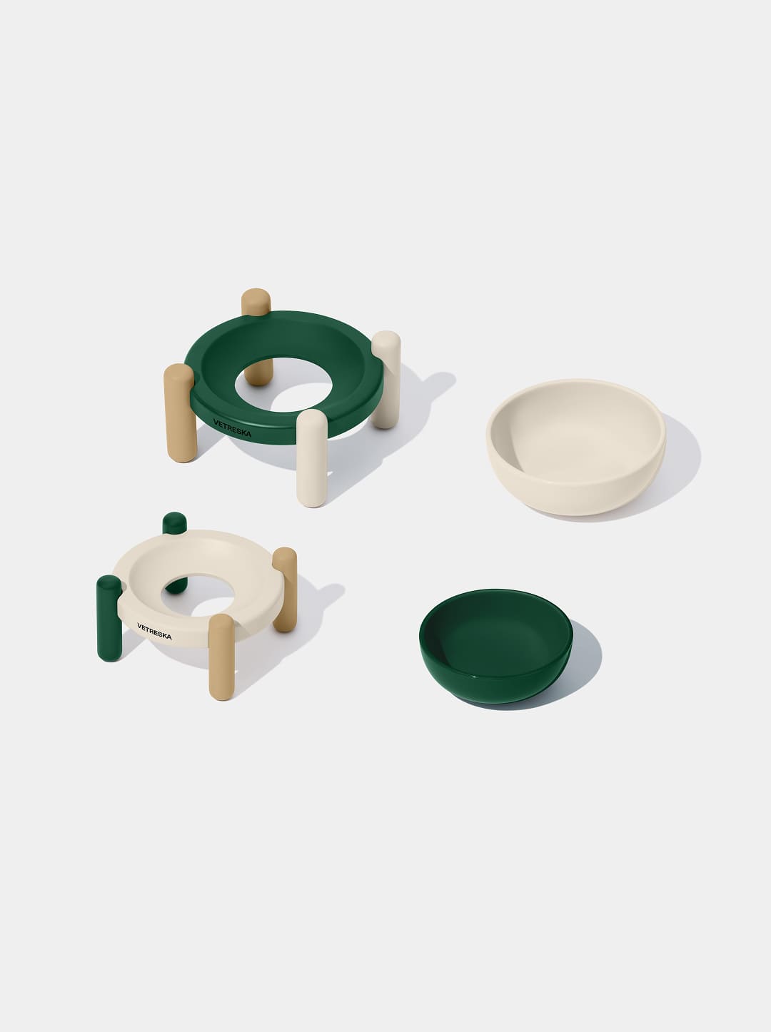 Santal Forest Ceramic Pet Bowl & Mat Set