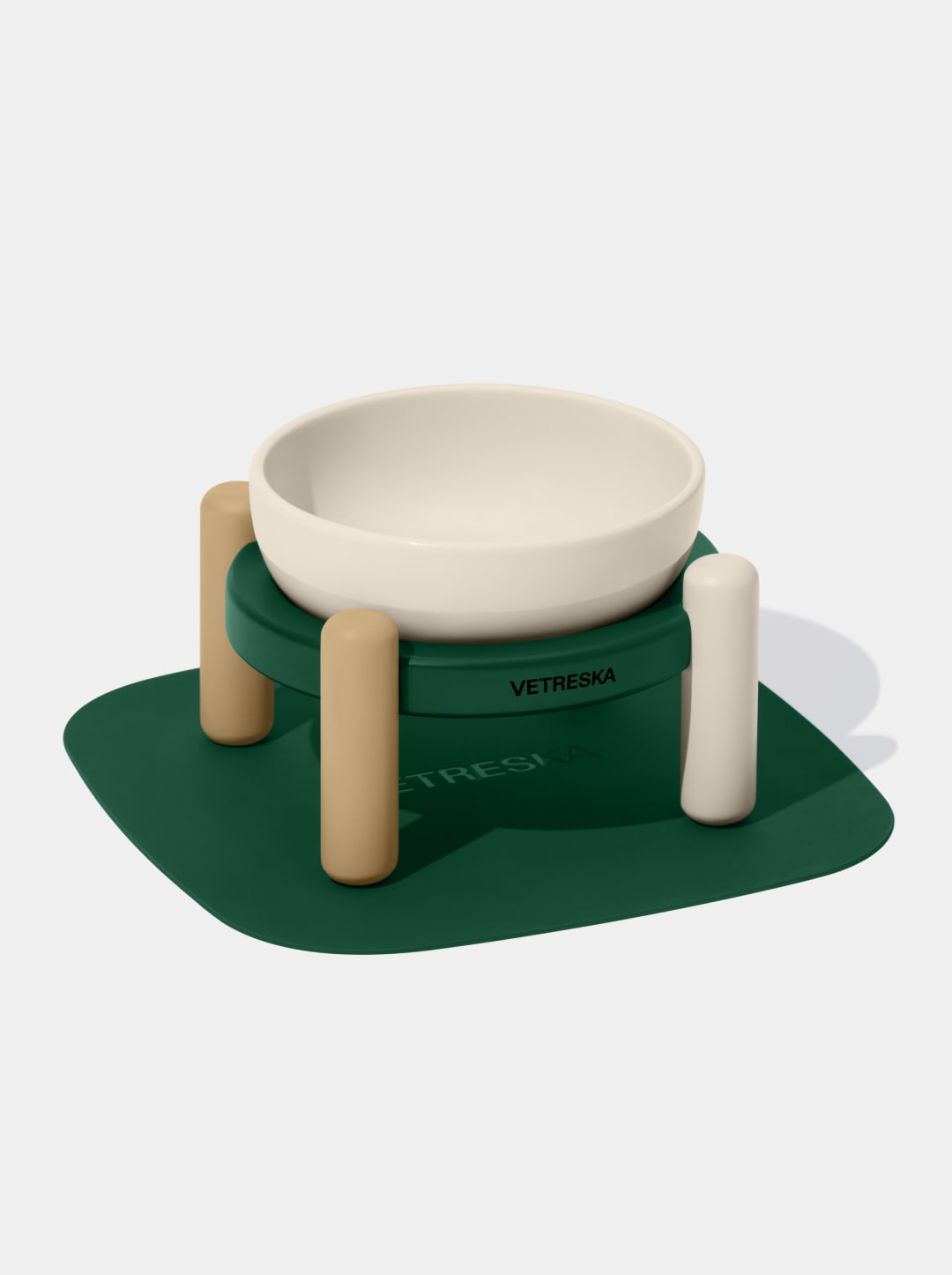 Santal Forest Ceramic Pet Bowl & Mat Set
