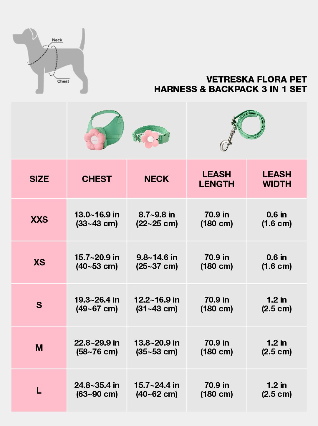 VETRESKA Size Guide