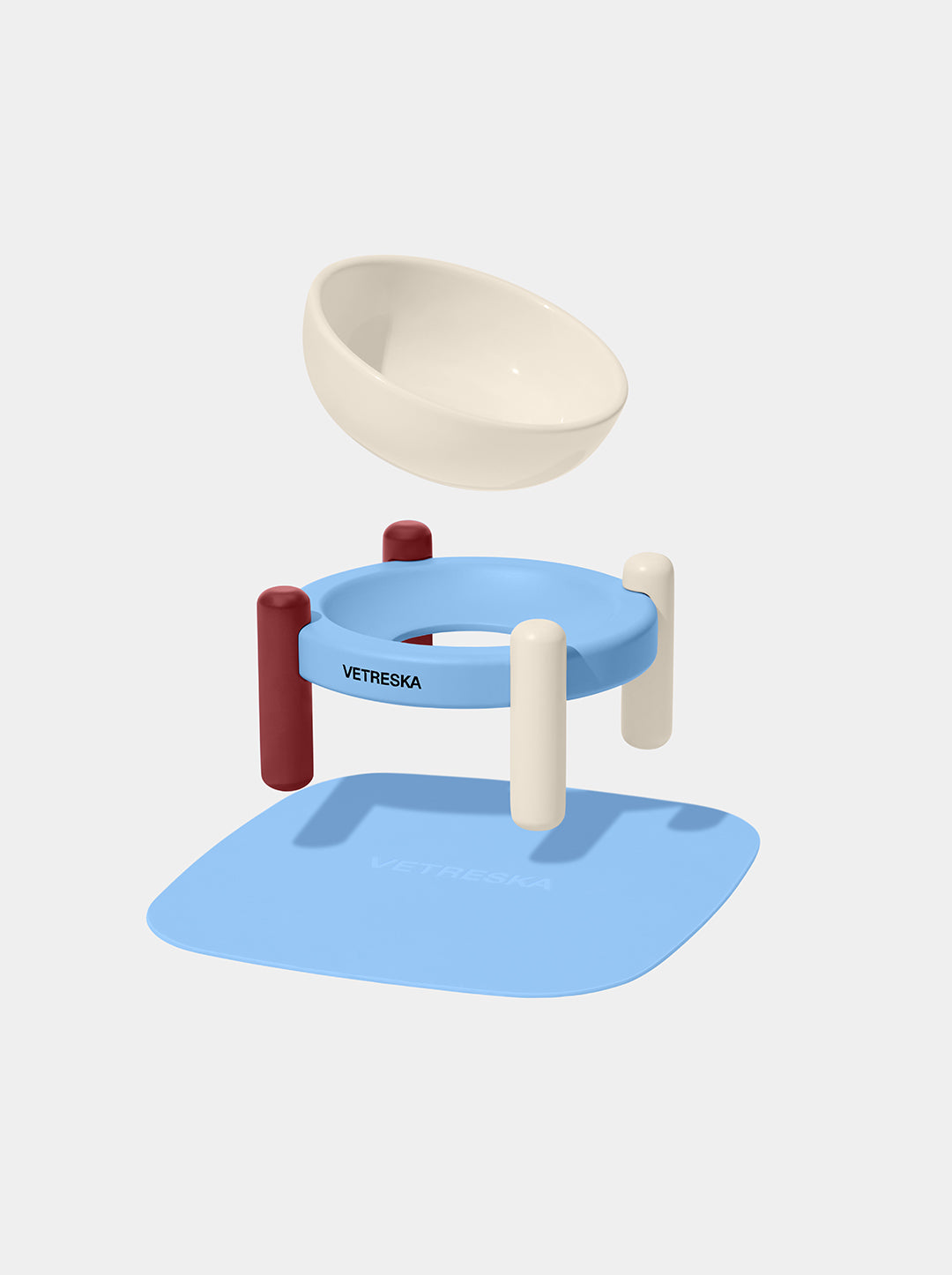 Mist & Merlot Pet Bowl & Mat Set