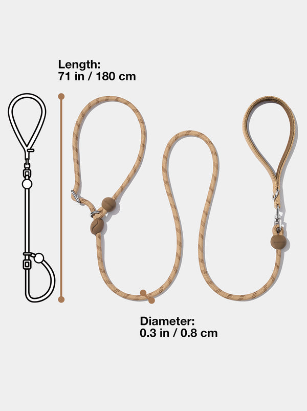 Connect Lite Rope Leash - Coffee
