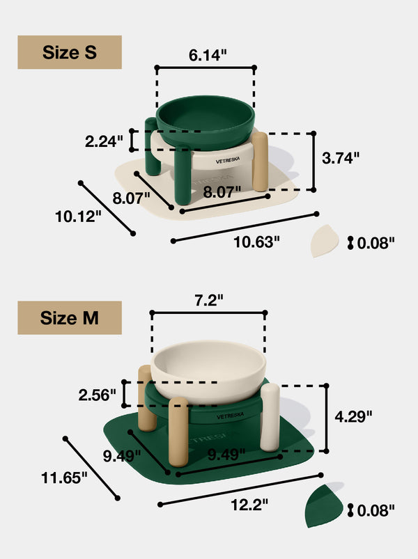 Santal Forest Ceramic Pet Bowl & Mat Set