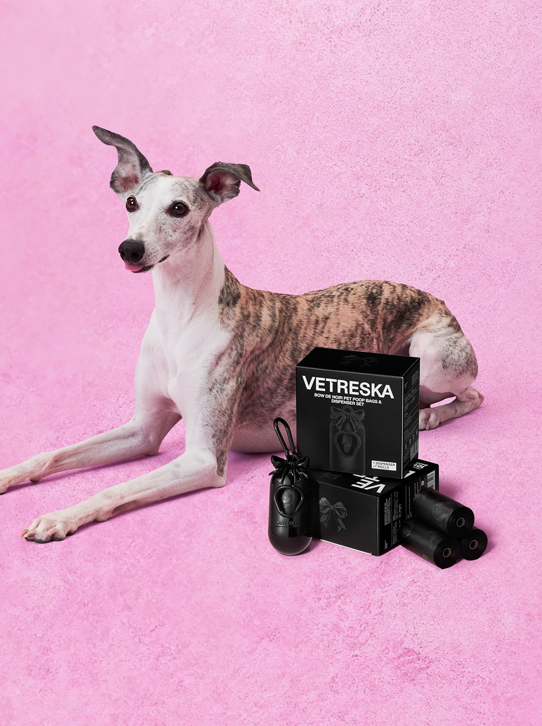 Bow De Noir Pet Poop Bags & Dispenser Set