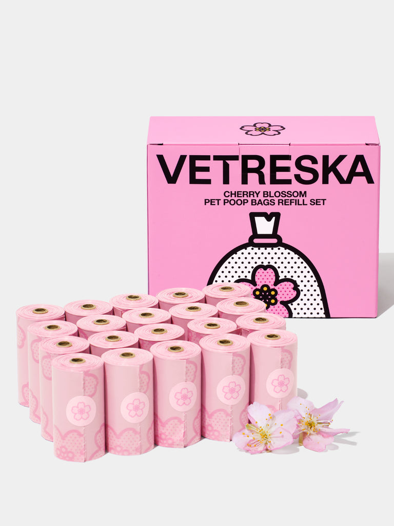 Cherry Blossom Pet Poop Bags (20 Rolls Refill Pack)
