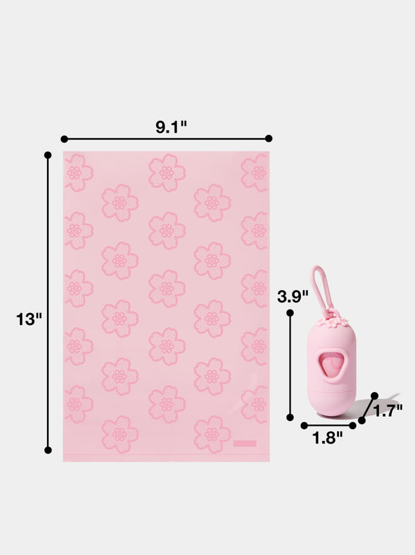 Cherry Blossom Poop Bags & Dispenser Set