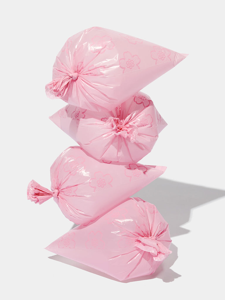 Cherry Blossom Pet Poop Bags & Dispenser Set (1 Dispenser + 7 Rolls)