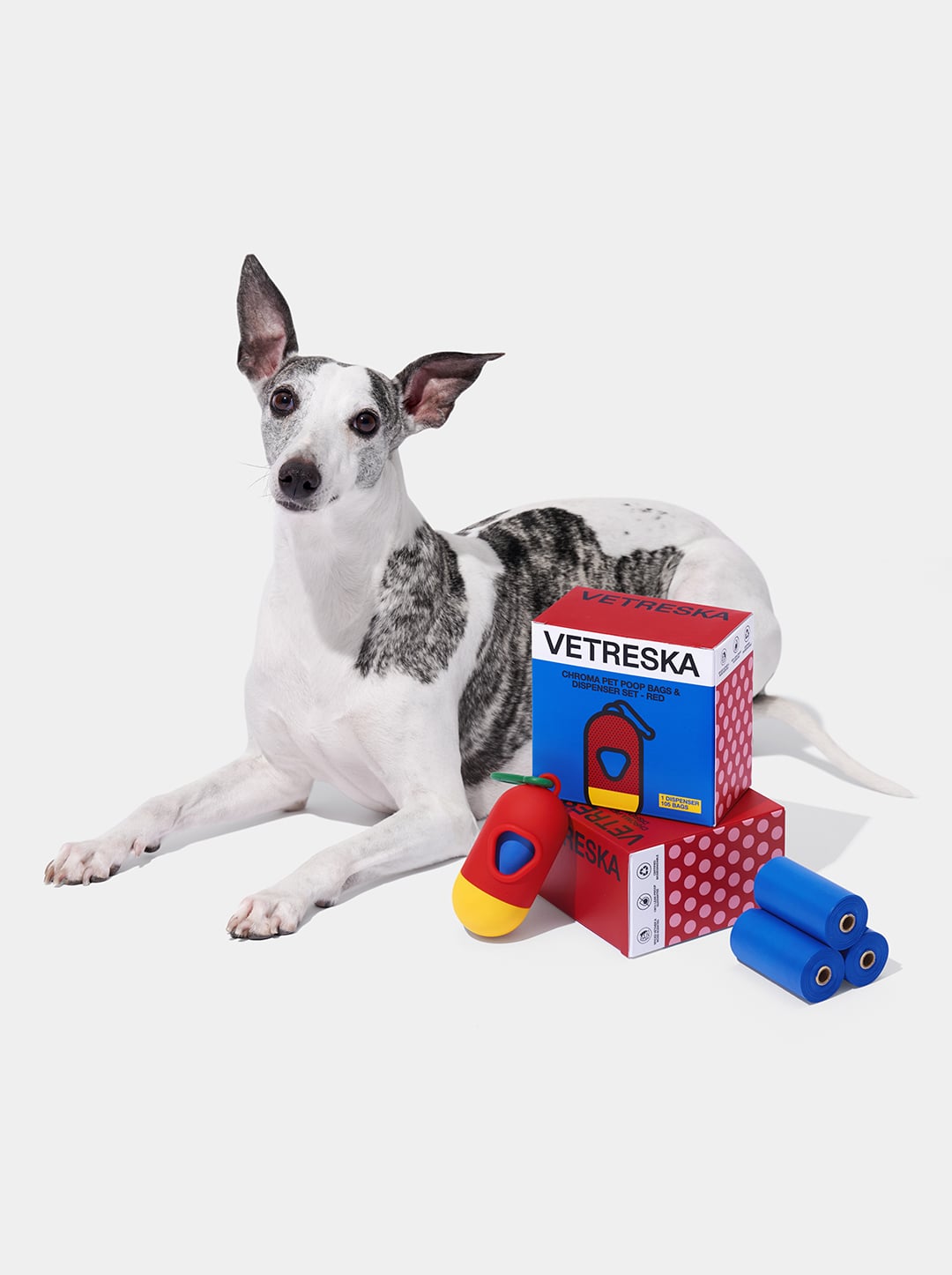 Chroma Poop Bags & Dispenser Set - Red