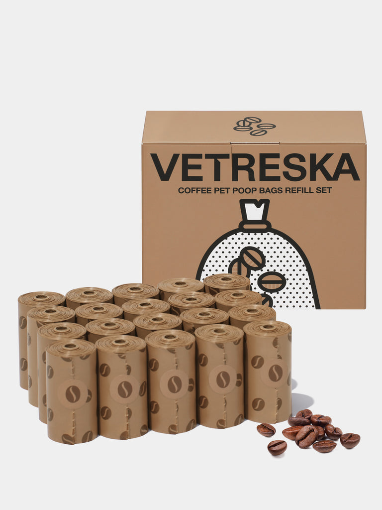 Coffee Pet Poop Bags (20 Rolls Refill Pack)