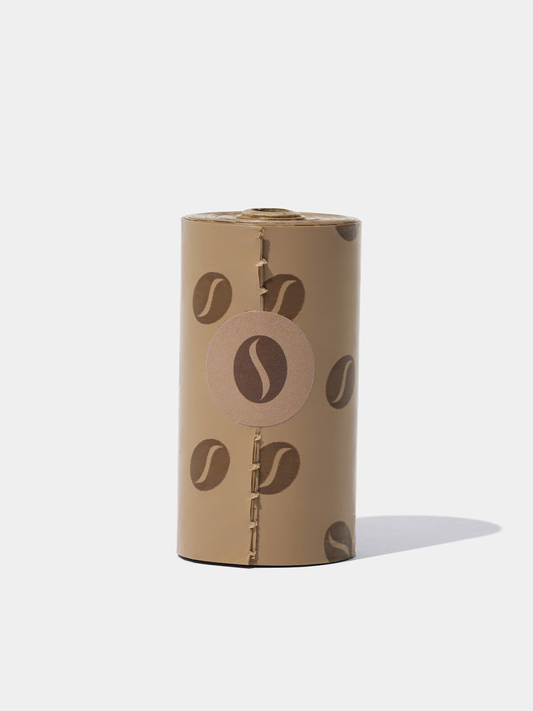 Coffee Pet Poop Bags & Dispenser Set   (1 Dispenser + 7 Rolls)