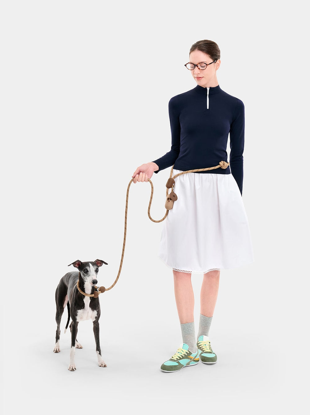 Connect Hands-Free Rope Leash For Pets - Coffee
