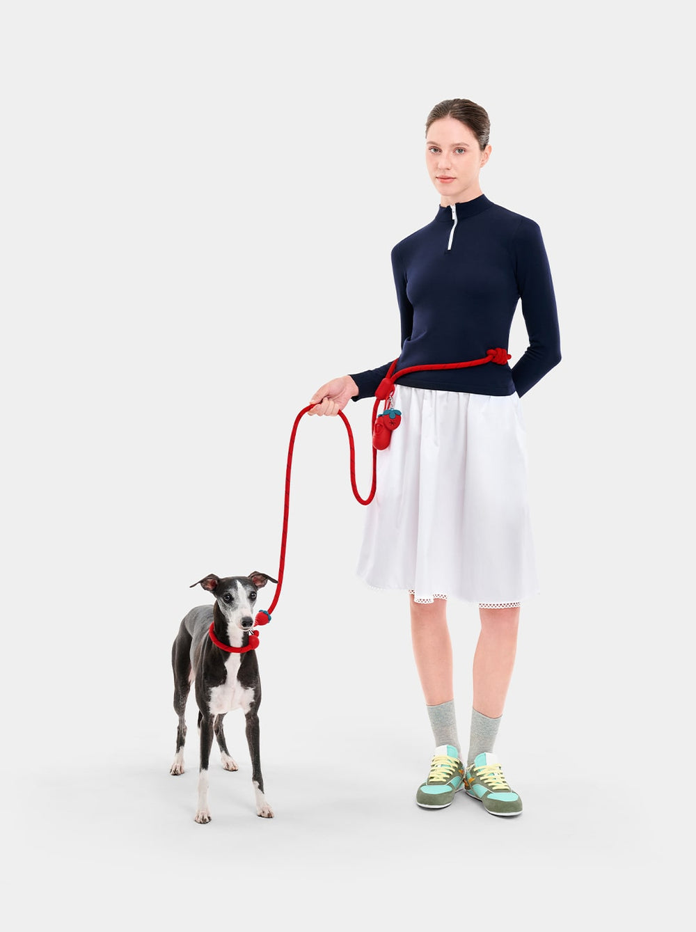 Connect Hands-Free Rope Leash For Pets - Strawberry