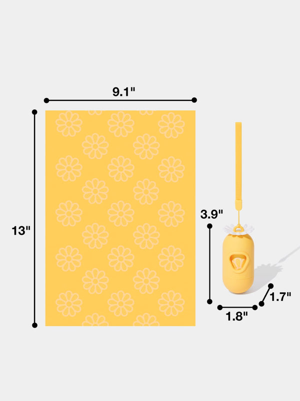 Daisy Poop Bags & Dispenser Set