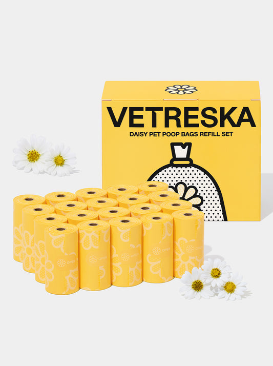 Vetreska Daisy Pet Poop Bag Refill Set (20 Rolls)