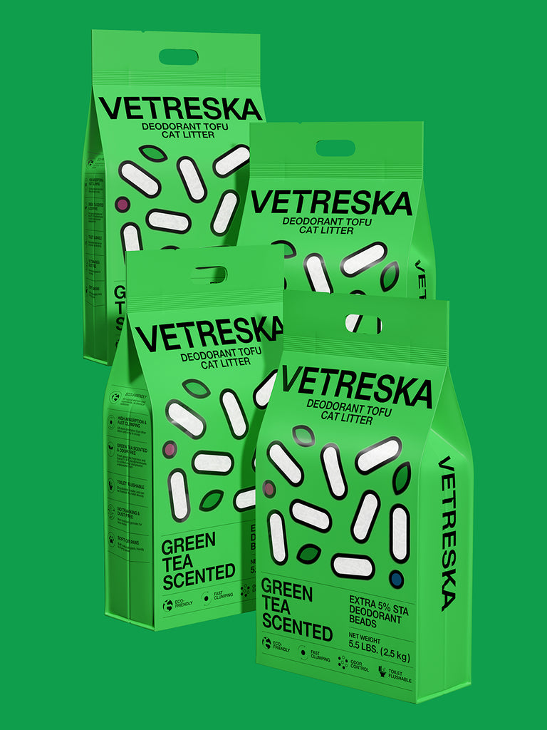Green Tea Scented Deodorant Tofu Cat Litter*4 Value Packs