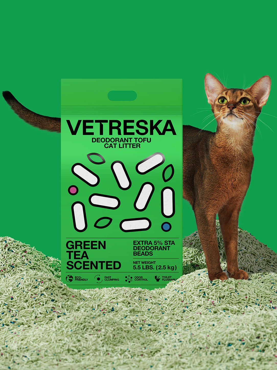 Green Tea Scented Tofu Cat Litter