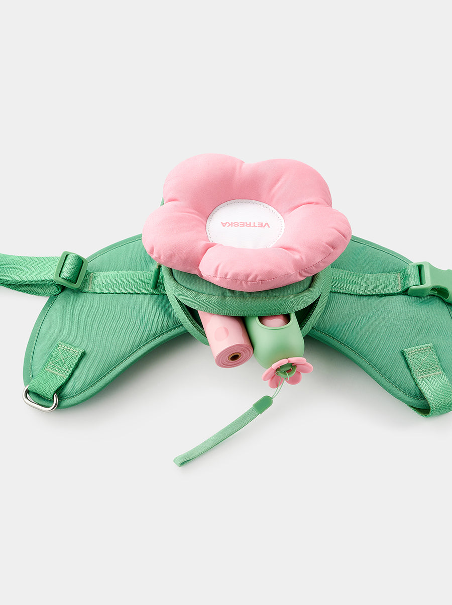 Flora Pet Backpack, Harness & Leash 3 In 1 Set