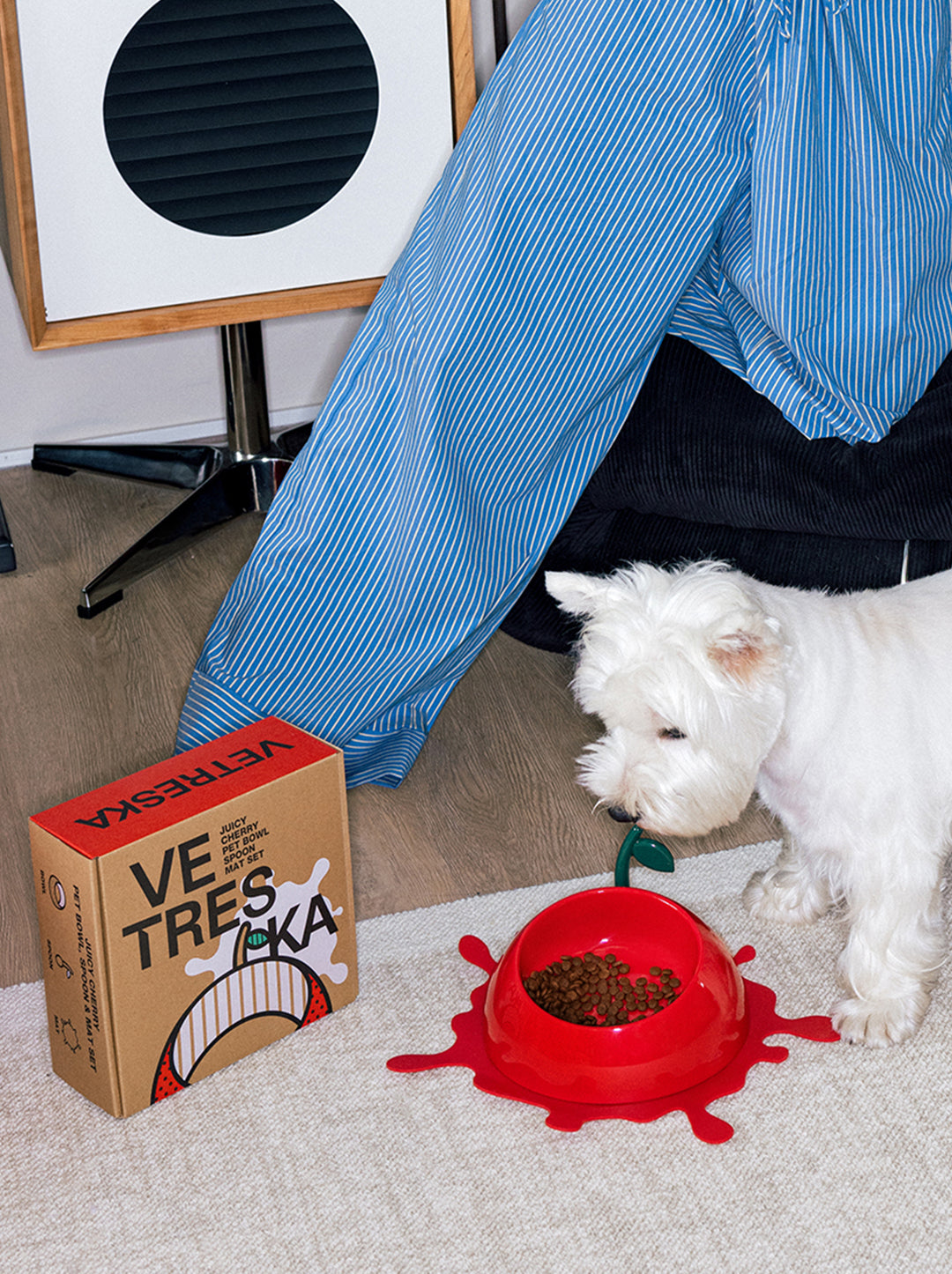 Juicy Cherry Pet Bowl, Spoon & Mat Set