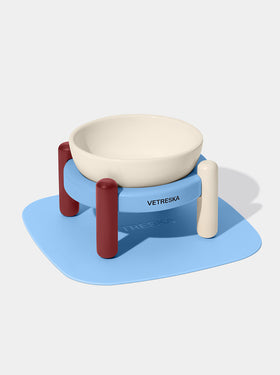 Mist & Merlot Pet Bowl & Mat Set