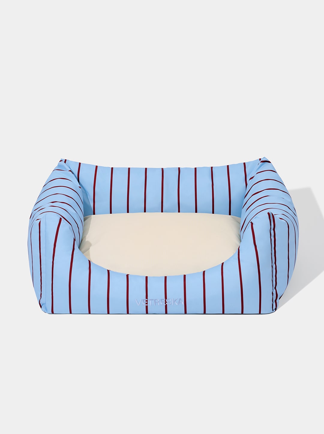 Mist And Merlot Pet Sofa - Azure & Stripes