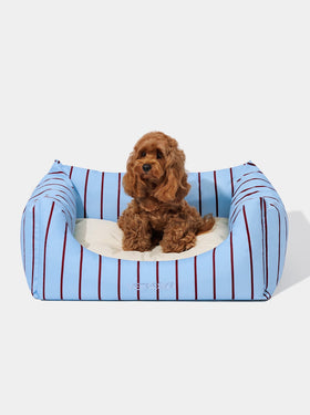 Mist And Merlot Pet Sofa - Azure & Stripes